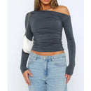 Women's Going Out Top with Twisted Long Sleeves 0