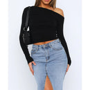 Women's Going Out Top with Twisted Long Sleeves 10