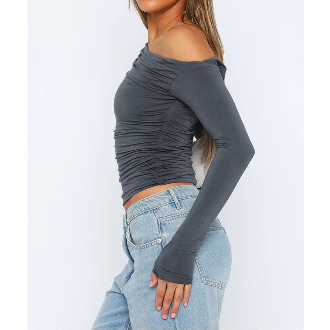 Women's Going Out Top with Twisted Long Sleeves 2