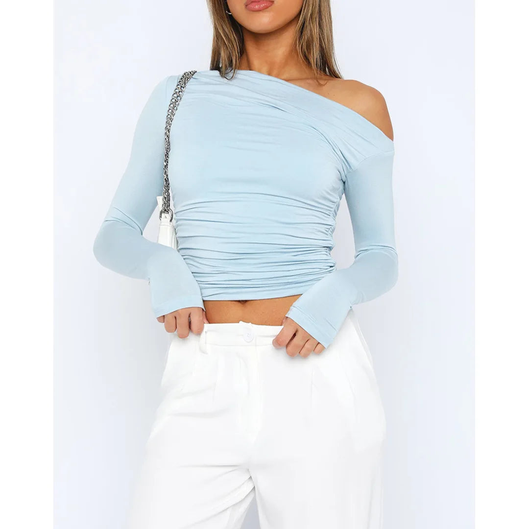 Women's Going Out Top with Twisted Long Sleeves 3