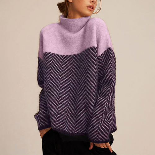 Women's High Neck Sweater Cotton Trendy 1