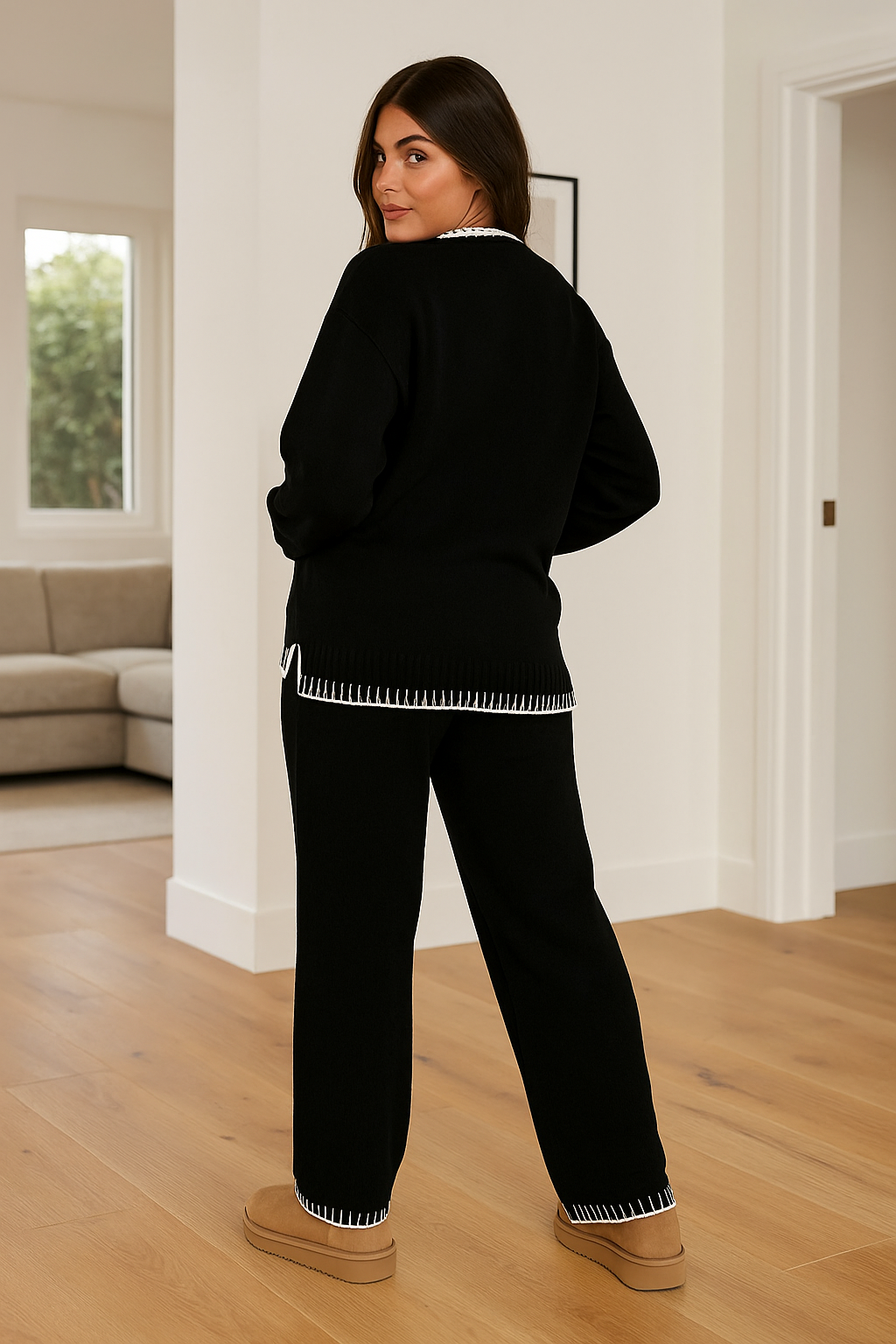 Women's Knitted Co Ord Set Soft Knit Two Piece Lounge Wear 2