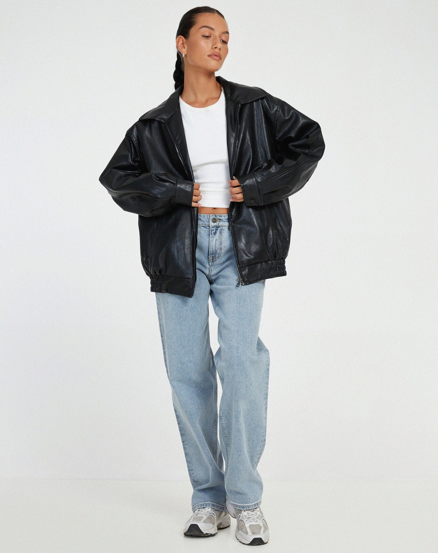 Women's Leather Jacket Oversized 4