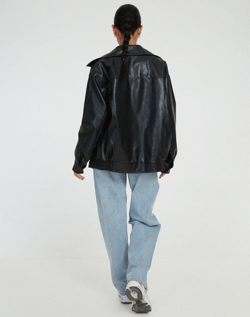 Women's Leather Jacket Oversized 5