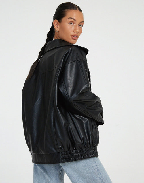 Women's Leather Jacket Oversized 7