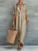 Women's Linen Blend Maxi Dress: Effortless Chic for Summer Outings 0