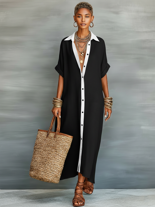 Women's Linen Blend Maxi Dress: Effortless Chic for Summer Outings 3