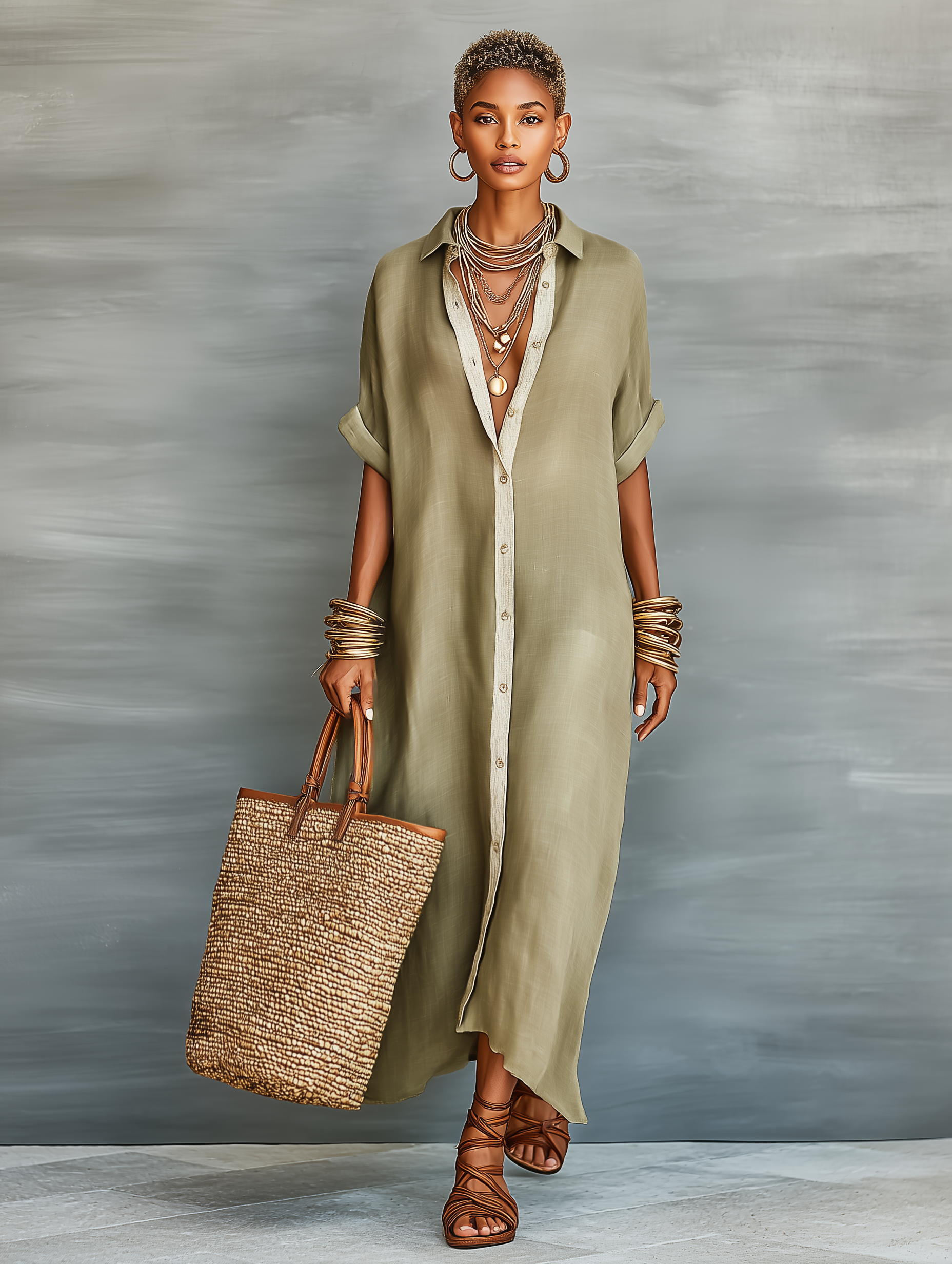 Women's Linen Blend Maxi Dress: Effortless Chic for Summer Outings 4