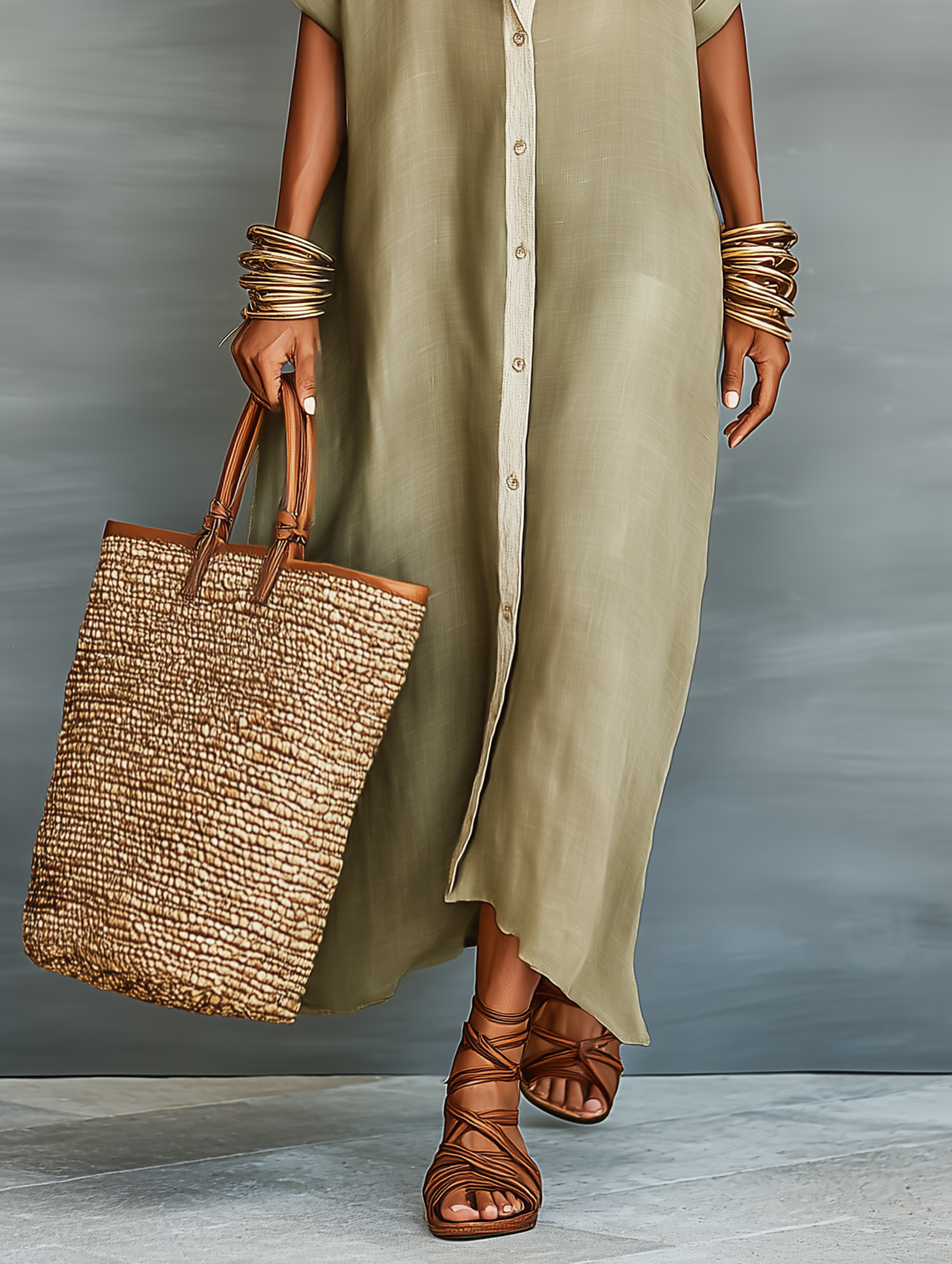 Women's Linen Blend Maxi Dress: Effortless Chic for Summer Outings 6
