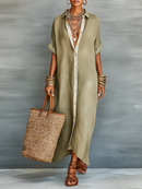 Women's Linen Blend Maxi Dress: Effortless Chic for Summer Outings 7