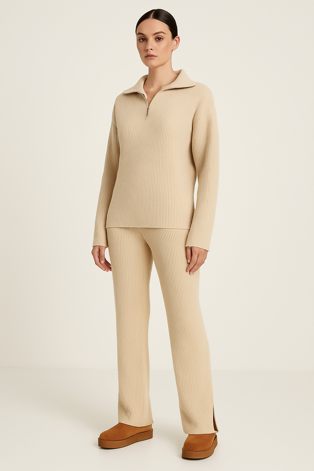 Women's Loungewear Set Luxe Comfort Wide-Leg Pants and Top 0
