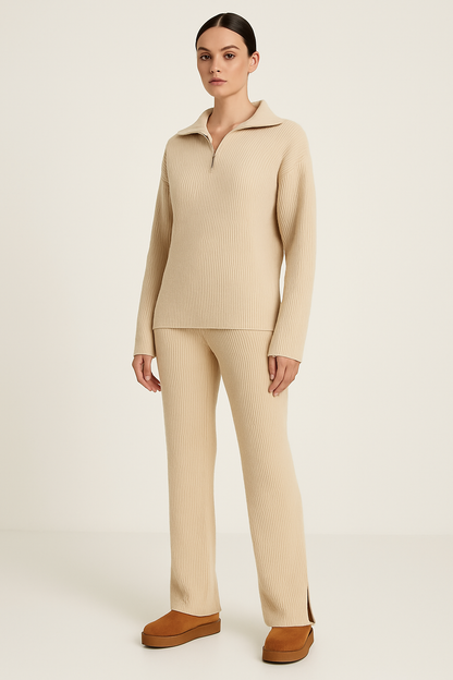 Women's Loungewear Set Luxe Comfort Wide-Leg Pants and Top 0