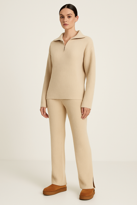 Women's Loungewear Set Luxe Comfort Wide-Leg Pants and Top 0