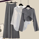 Women's Loungewear Set Soft Knitted 3 Piece Outfit 1