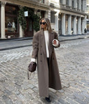 Women's Oversized Coat Elegant Cut Double Row Buttons 0