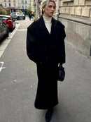 Women's Oversized Coat Elegant Cut Double Row Buttons 1