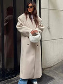 Women's Oversized Coat Elegant Cut Double Row Buttons 2
