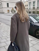 Women's Oversized Coat Elegant Cut Double Row Buttons 7