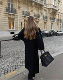 Women's Oversized Coat Elegant Cut Double Row Buttons 8