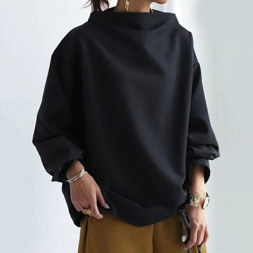 Women's Oversized Turtleneck Sweater Knit Casual Style 2