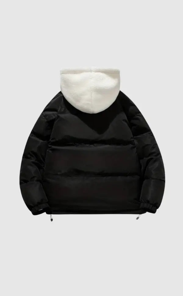 Women's Padded Puffer Jacket Quilted with Fleece Lining and Adjustable Hood