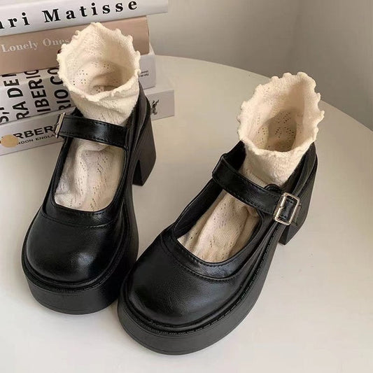 Women's Platform Shoes Retro Style Block Heel 0