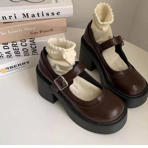 Women's Platform Shoes Retro Style Block Heel 1