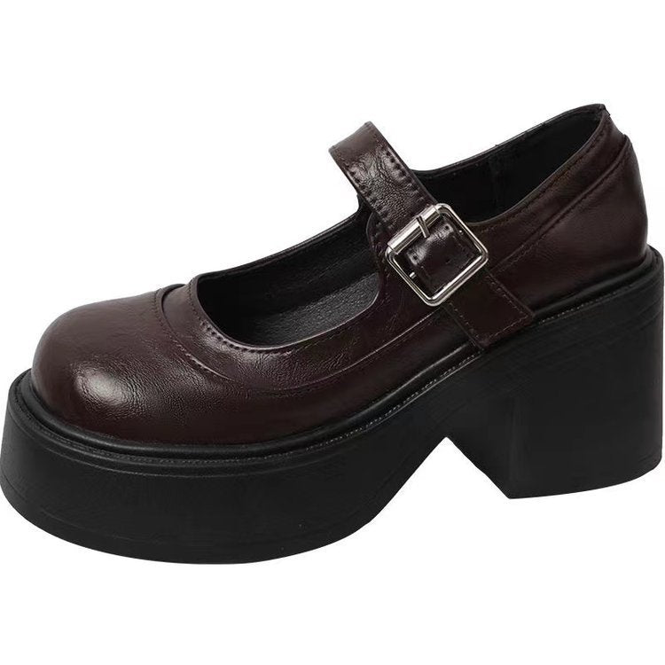 Women's Platform Shoes Retro Style Block Heel 3