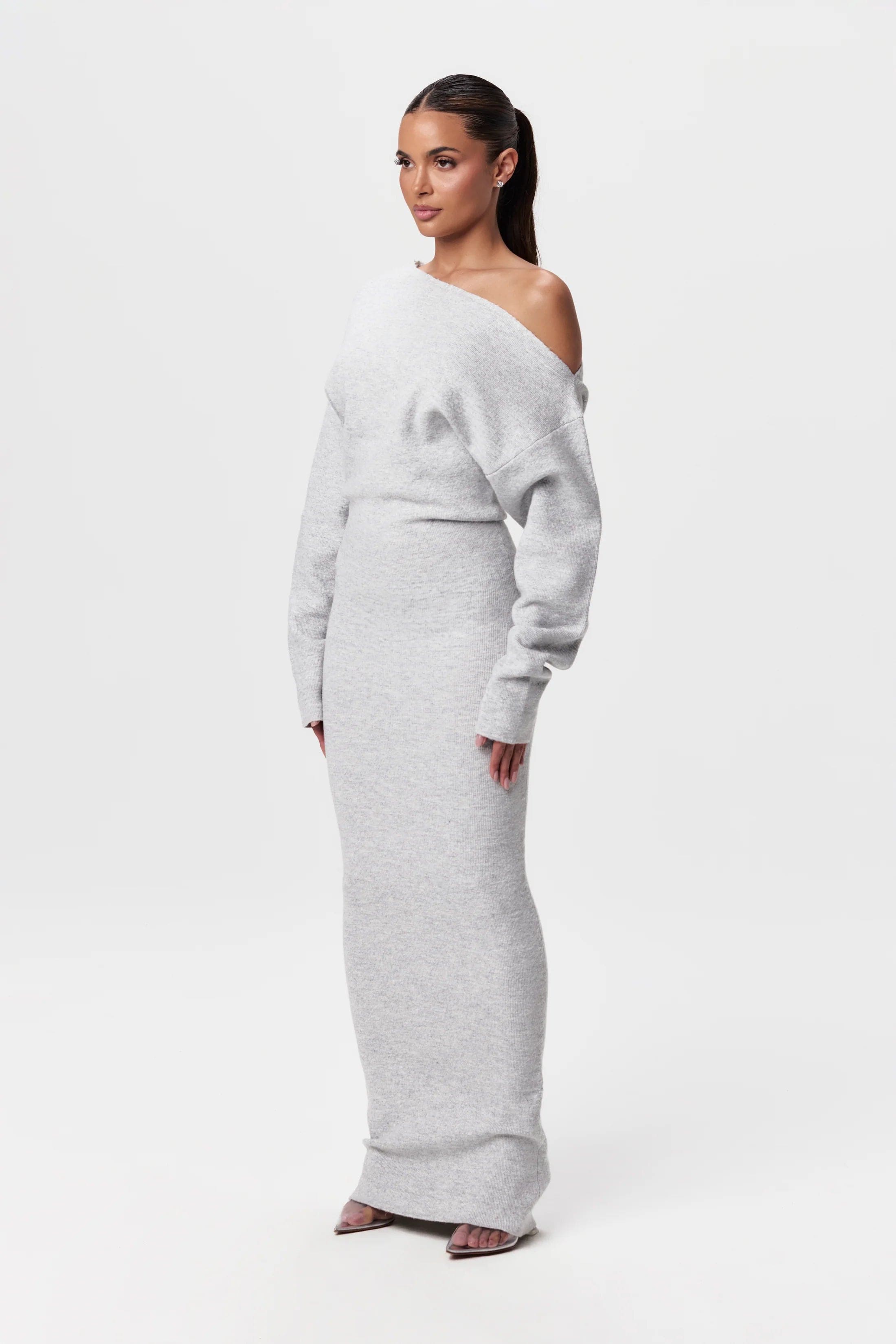 Women's Sweater Dress High Quality Fiber Drop Shoulder Style 2