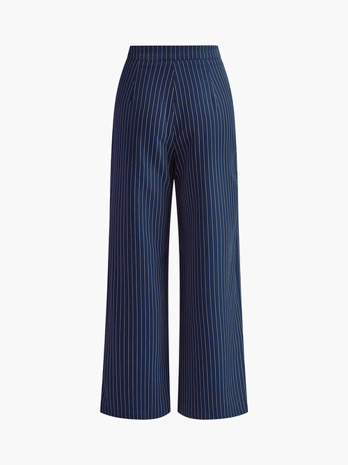 Women's Trousers Striped Pleated Wide Leg Pants 5