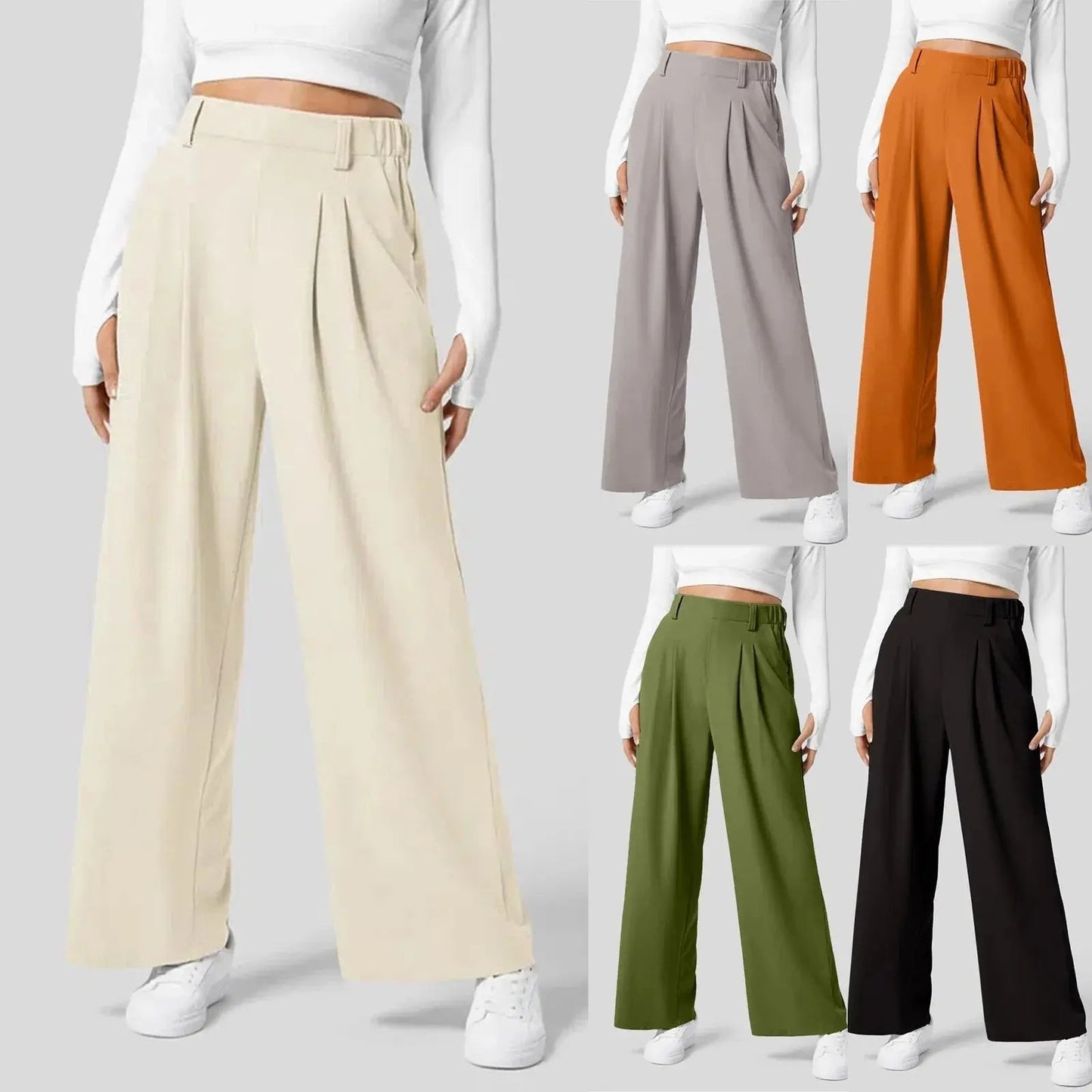 Women's Trousers Wide Leg High Waisted 1