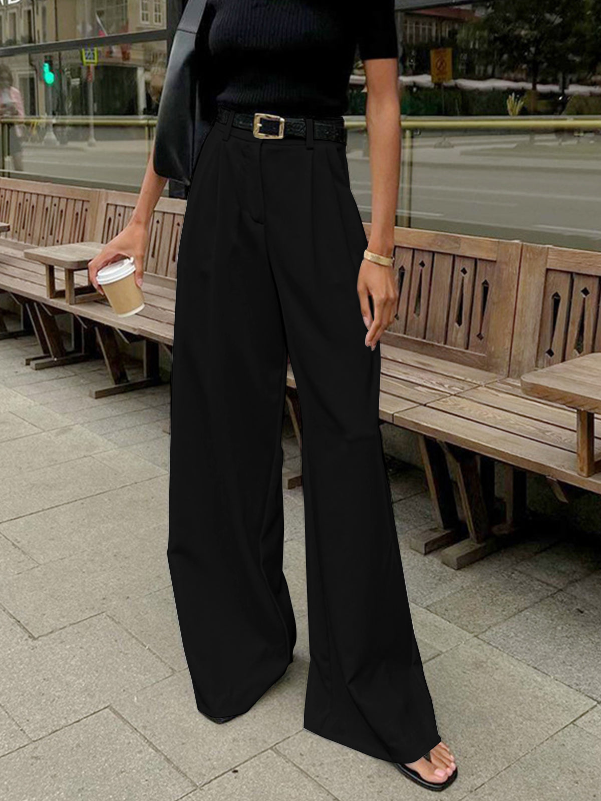 Women's Trousers Woven Fabric Regular Fit 4