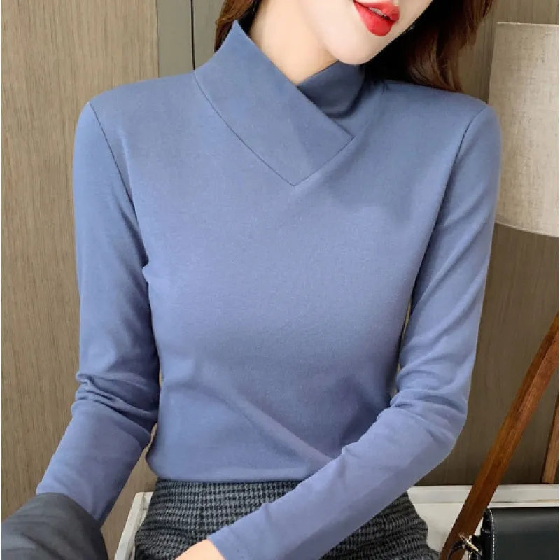 Women's Turtleneck T-Shirt Soft Fabric Chic Style 5