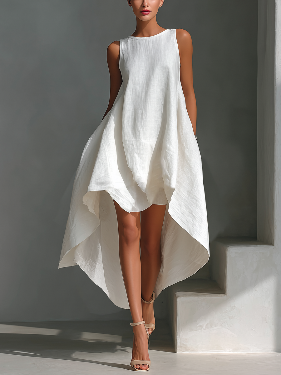 Women's White Linen Midi Dress: Effortless Summer Style for Every Occasion