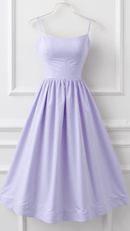 Women’s A-Line Midi Dress – Ascot Style – Spaghetti Straps – Flowing Design – Elegant Fit