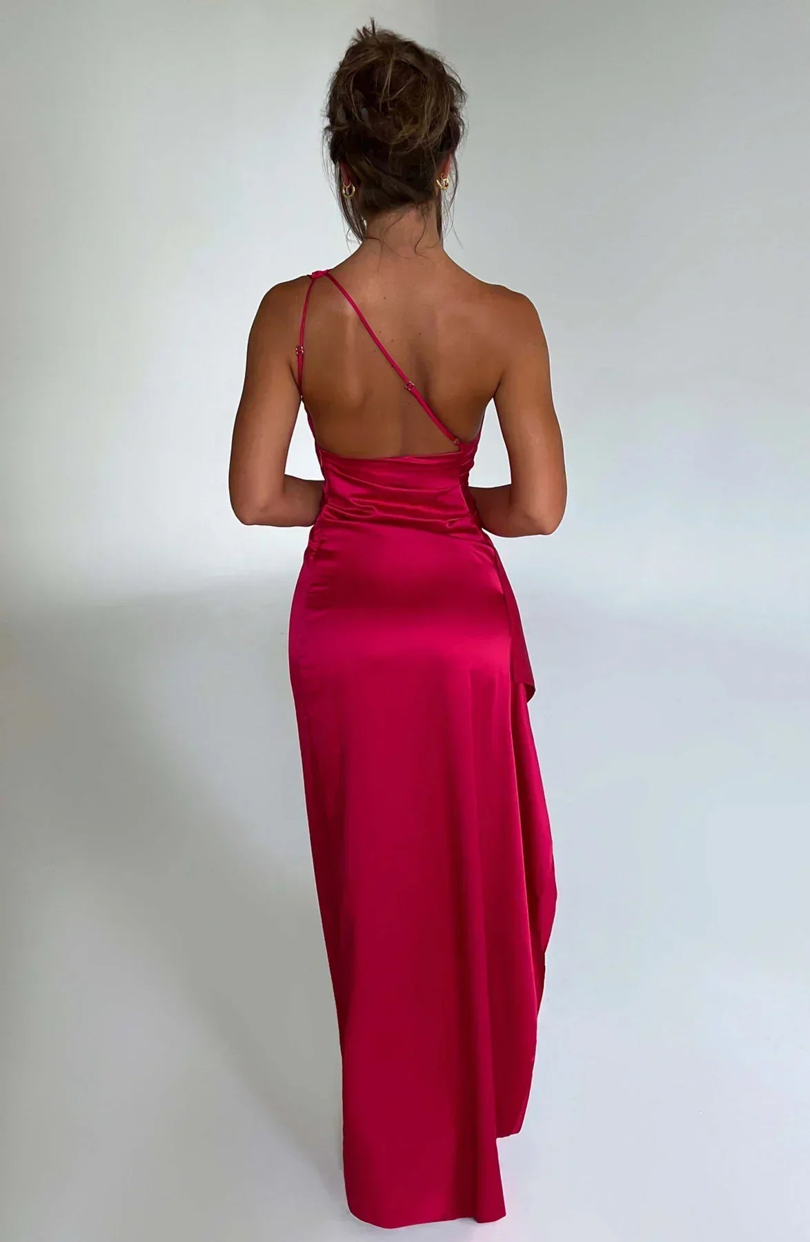 Women’s Asymmetric Evening Maxi Dress – Elegant Gown with High Split