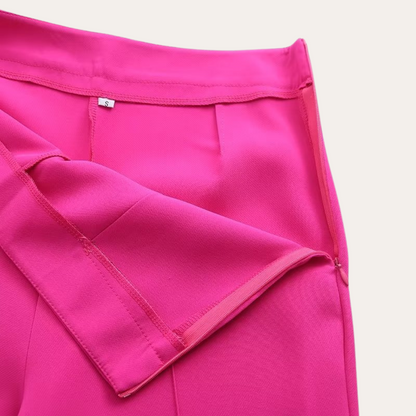 Women’s Belted Blazer and Wide-Leg Trousers Set – Elegant Tailored Two-Piece