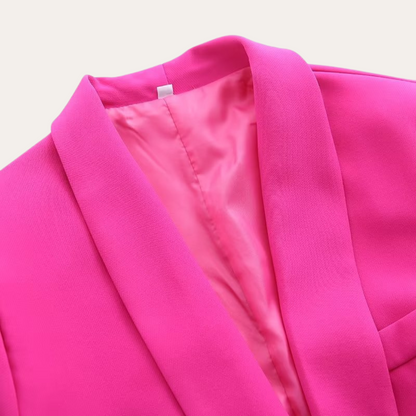 Women’s Belted Blazer and Wide-Leg Trousers Set – Elegant Tailored Two-Piece