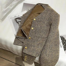 Women’s Cropped Blazer – Tailored Fit with Gold-Tone Buttons
