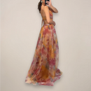 Women’s Floral Maxi Dress – Adjustable Back Tie – Lightweight Fabric – Romantic Print – Day-to-Night Versatility