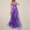 Women’s Floral Maxi Dress – Adjustable Back Tie – Lightweight Fabric – Romantic Print – Day-to-Night Versatility