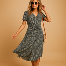 Women’s Floral Midi Dress – Lightweight Fit with Short Sleeves