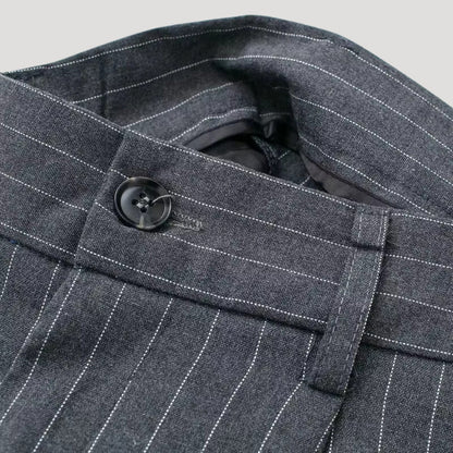 Women’s High-Waist Pinstripe Wide-Leg Trousers – Elegant Office Style