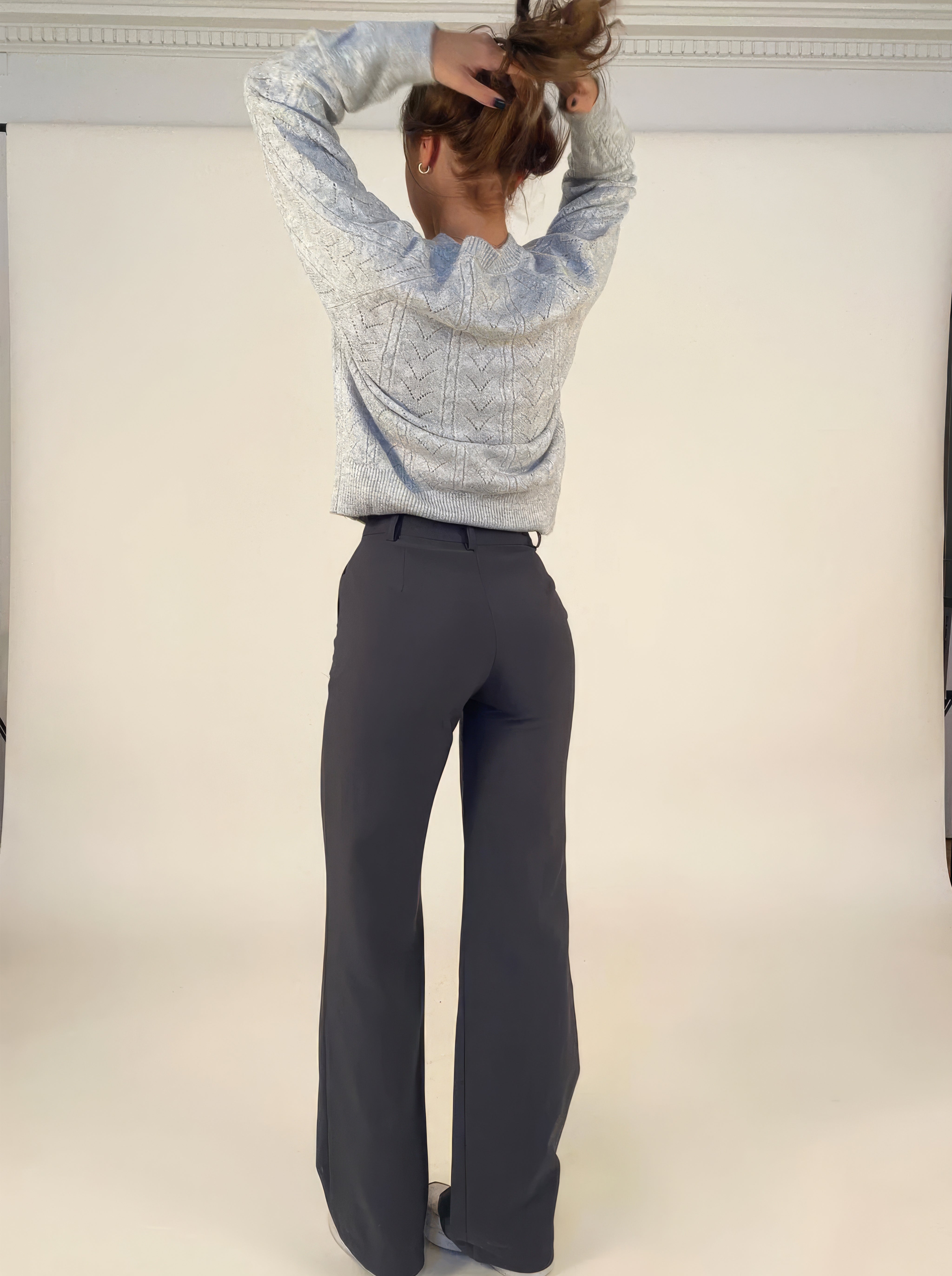 Women’s High-Waisted Straight Leg Trousers – Tailored, Centre Crease
