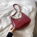 Women’s Hobo Bag – Zip Top, Adjustable Shoulder Strap, Gold Rings