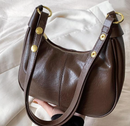 Women’s Hobo Bag – Zip Top, Adjustable Shoulder Strap, Gold Rings