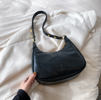 Women’s Hobo Bag – Zip Top, Adjustable Shoulder Strap, Gold Rings