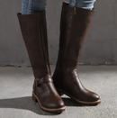 Women’s Knee-High Boots – Classic Buckle Strap Design