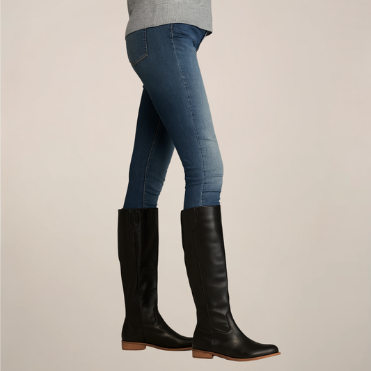 Women’s Knee-High Boots – Classic Tall Design with Low Heel