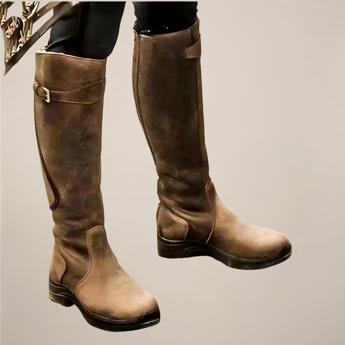 Women’s Knee-High Riding Boots with Side Buckle Detailing – Outdoor Equestrian Style